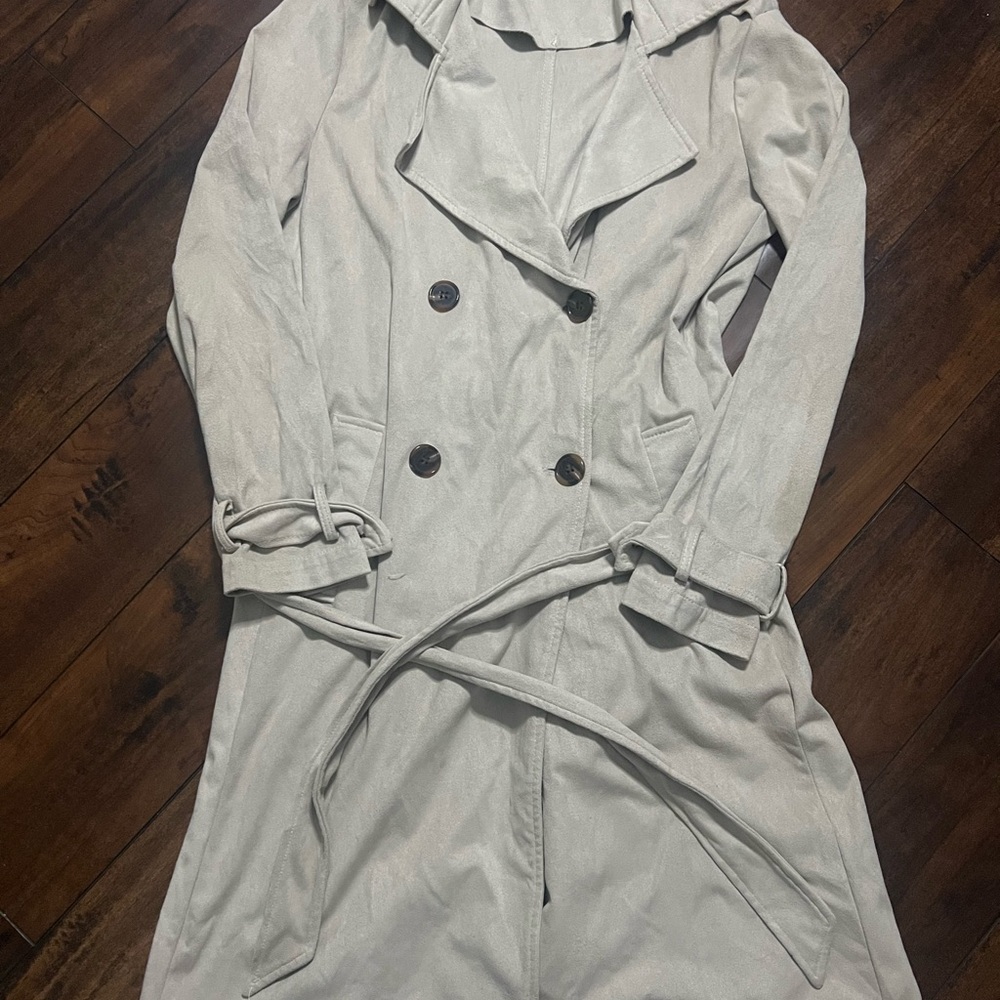 Kendall & Kylie Gray Trench Coat Long Length